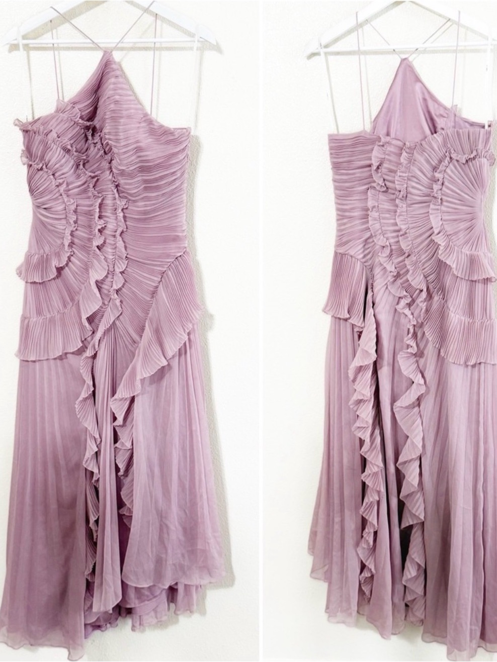 Amur Lilac Ruffled Pleated Maxi Dress